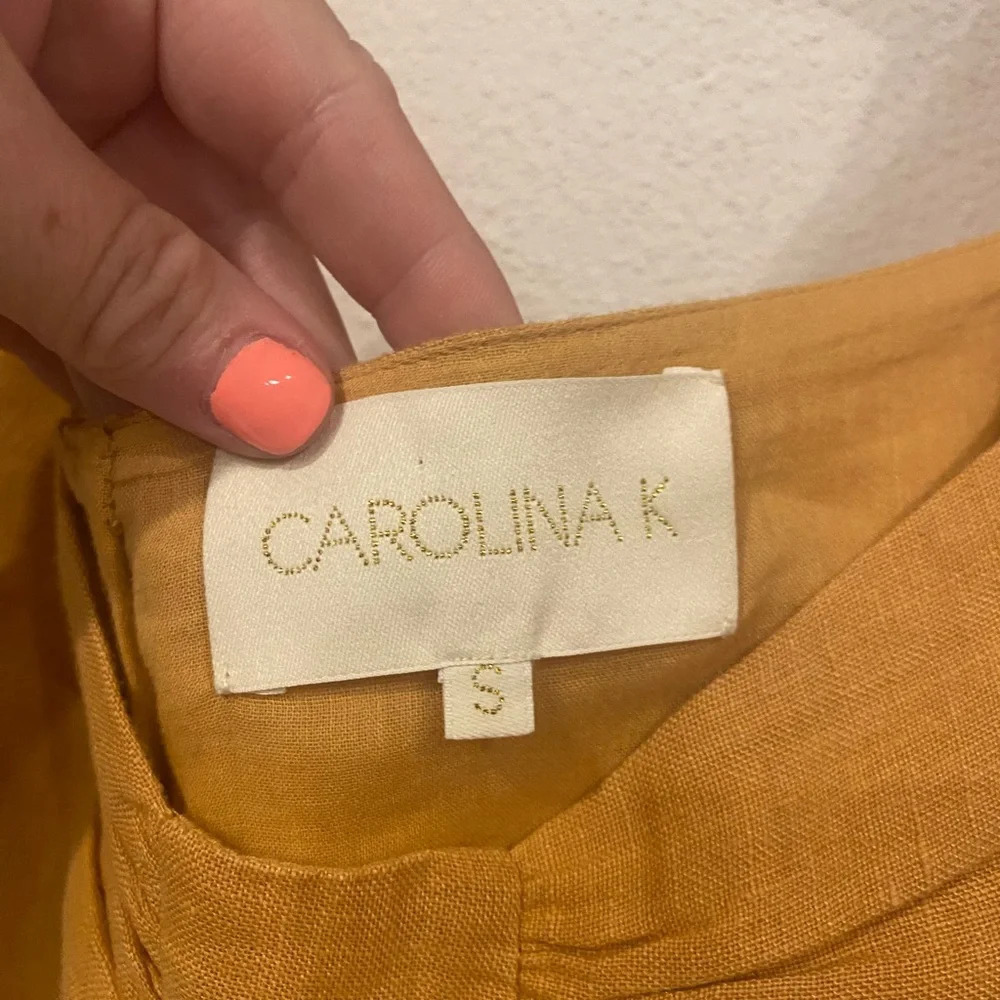 Carolina K Linen Margot Crop Top Size Small EUC - Picture 3 of 4